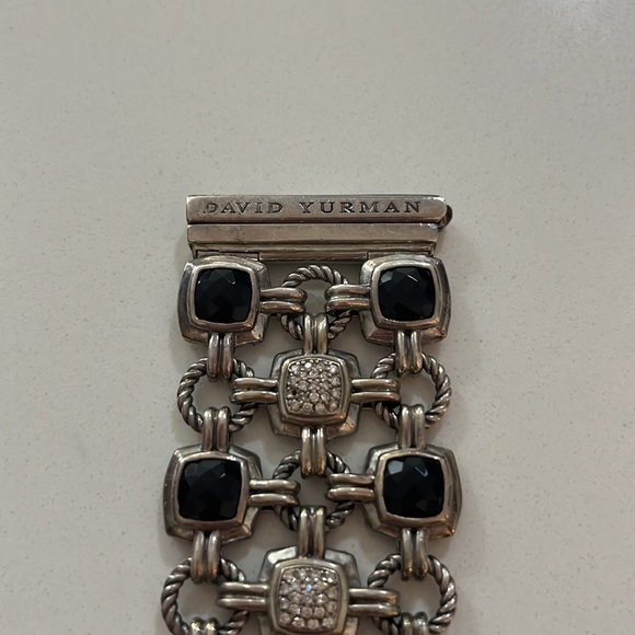 DAVID YURMAN Renaissance Triple Row Link Bracelet with Black Onyx & Diamonds - Picture 4 of 8